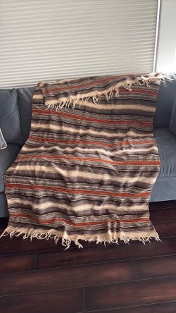 Vintage Mexican blanket 4x6 ft