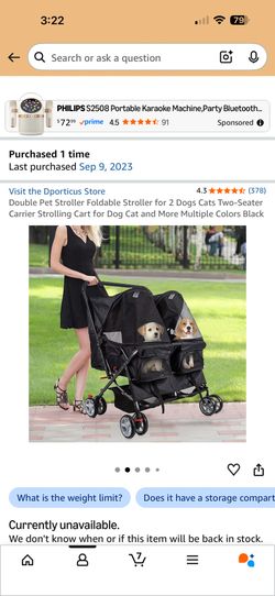 Double Pet stroller