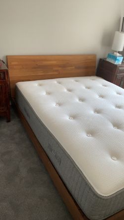Queen platform bed with mattress