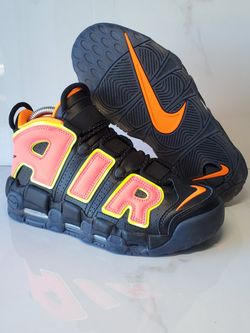 Nike Air UPTEMPO Women's 'Hot Punch Black Volt' Leather