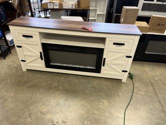 New, 70”TV stand With Fireplace