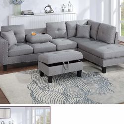 Sectional With Ottoman Set 