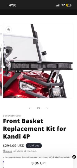 Golf Cart Front Basket Kit