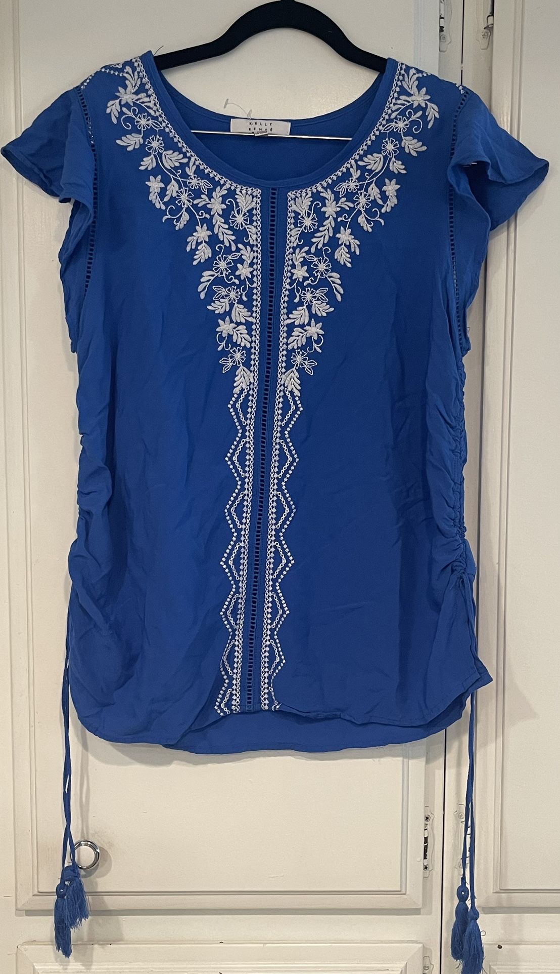 Beautiful Blue Boho blouse - Sz L