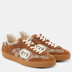 G75 Canvas And Suede GG Sneakers 