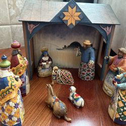 10 Piece Heartwood Creek Nativity Set 2003