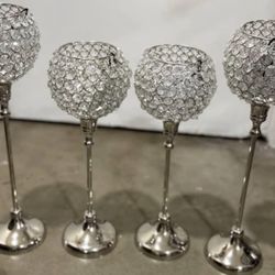 Home Decor, Crystal Candle Holders