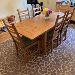 IKEA Expandable Farm Table With 6 Chairs! Great Shape!!
