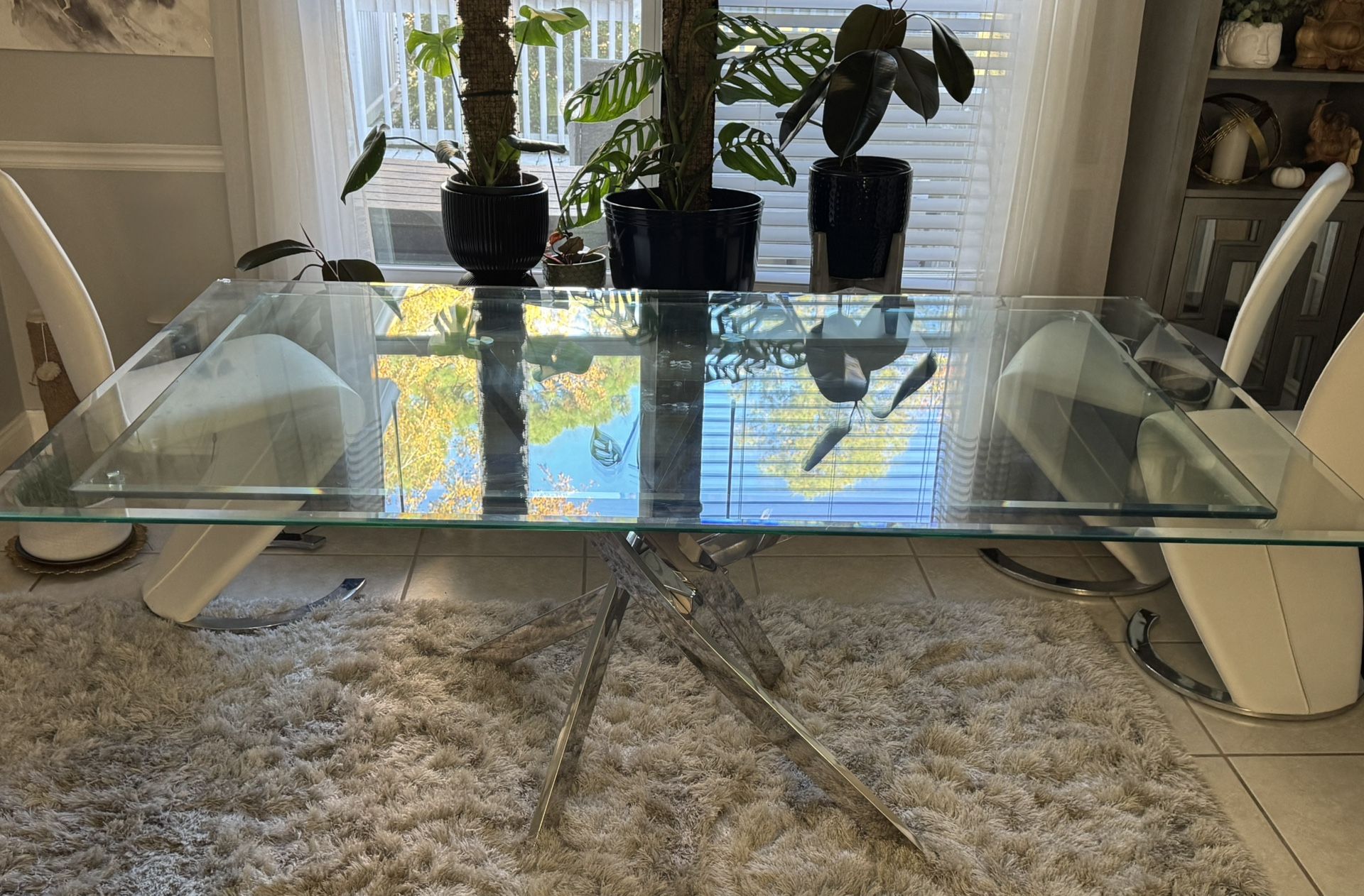 6ftx4ft beveled glass table top