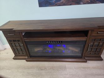 TV Stand with Built-In Electric Fireplace Tresanti  classic Flame