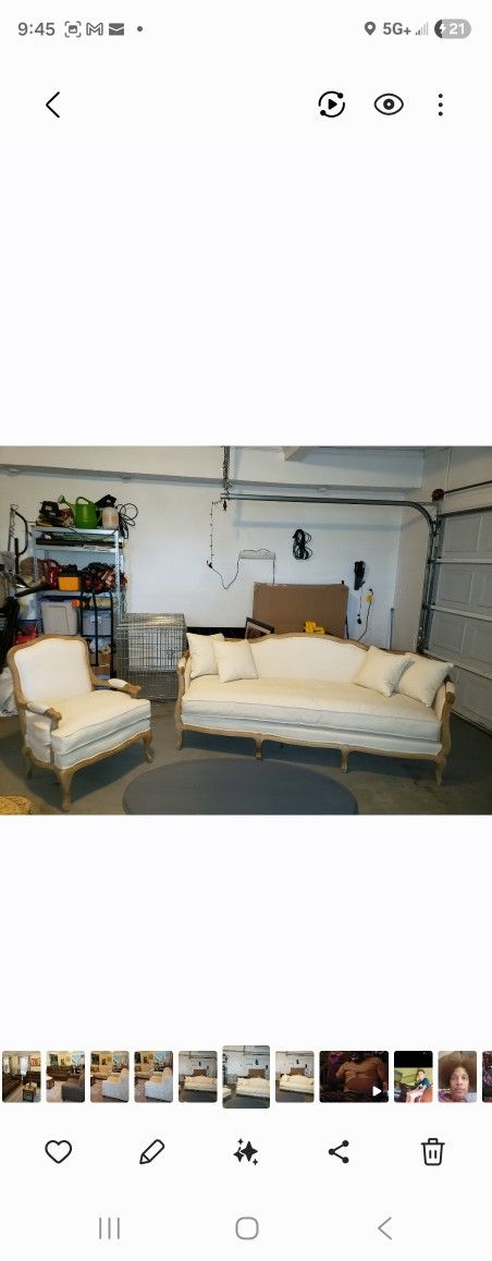 Cream Sofa and Chair