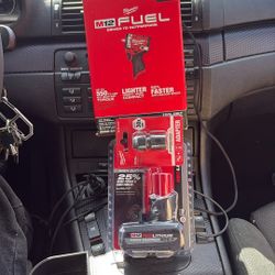 Milwaukee M12 Fuel 3/8” Impact Wrench W/ H.O. Battery And Adaptor