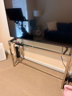 Chrome and Glass Console / Side Table