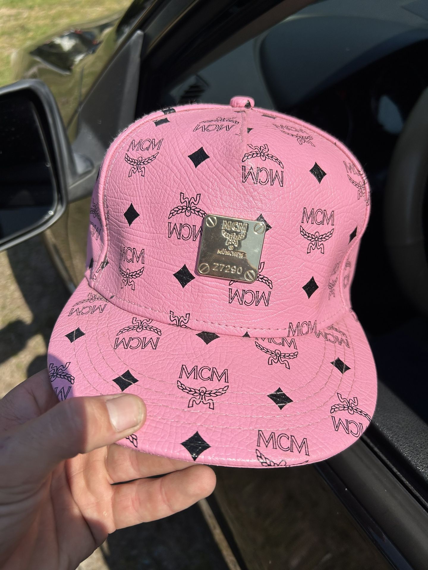 Leather MCM hat