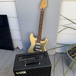 Fender Stratocaster and Vox amp