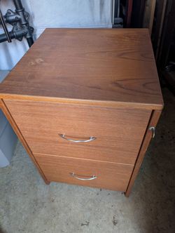Locking Wood File Cabinet