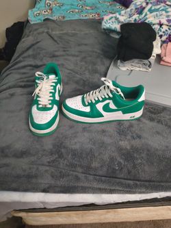 Nike Air Force 1 Low Green and White Sneakers