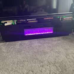 Black Fireplace Tv Stand.