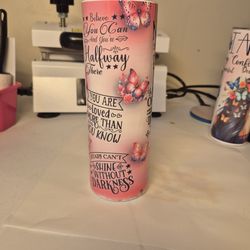 Inspirational quotes bright pink 20oz tumbler