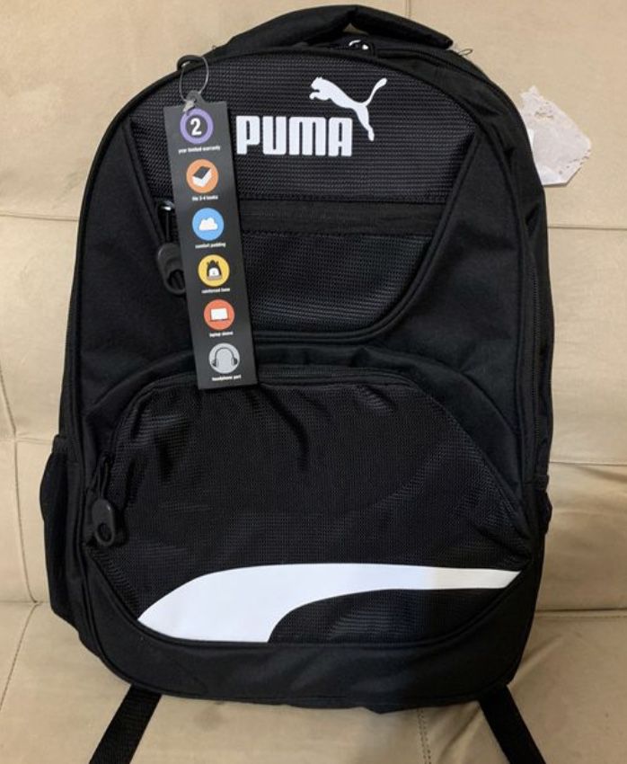 Brand New Puma backpack with laptop sleeve, headphone port and reinforce base