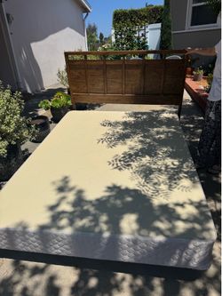 Free queen bed headboard, frame, box spring