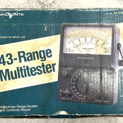 VINTAGE 43-RANGE MULTI-TESTER NEW IN BOX WITH ORIGINAL RECEIPT