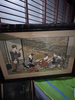 Framed Japanese Ukiyo-e Style Art Print
