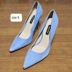 NEW - Nine West, Baby Blue Leather Stilettos,  Size 5