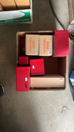 $5 Lids Empty Red Coin Tan Quarter Money Coins Numismatic  Box Boxes Collecting Storage Organize Collector Dealer Sales 