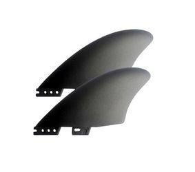 Twin Keel Fins Black - Nylon and Fiberglass for Double Tab FCS II