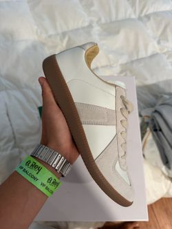 Maison margiela White Leather Gum Sole Low-Top Sneaker