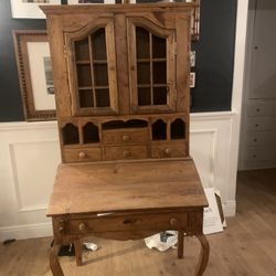 Antique Pine Secretary Desk 