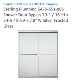 Shower door bypass 70 1/16"H x 54 5/8 - 59 5/8" W frosted glass