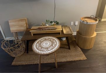 Boho Natural Wood Decor & Furniture Bundle