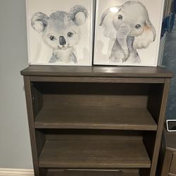 Baby Furniture Shelving With Baby Changing Station On Top