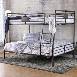 Brand New Black Metal Full Over Queen Bunk Bed