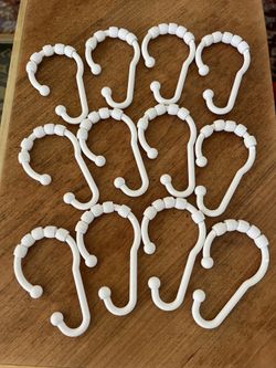White Shower Curtain Hooks