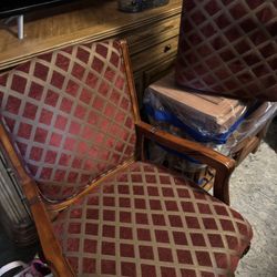 Set Of Two Chairs W/ Ottomans 