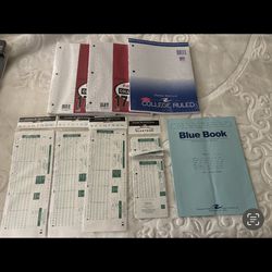 3 pack College Ruled hole punched Papers, Scantrons and blue book for $10.00