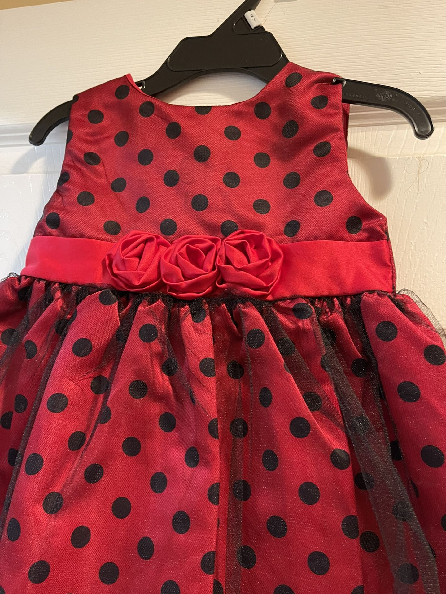 Red Black Polka Dot Toddler Fancy Dress Size  2T