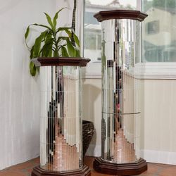 Vintage Mirrored Pedestals
