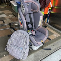 Car Seat and Diaper Backpack with little snack holder