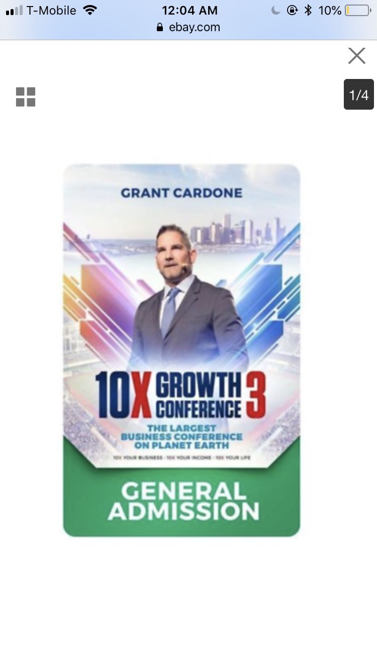 2 Grant Cardone 10x Growthcon Conference EXECUTIVE Ticket 2/1-2/3