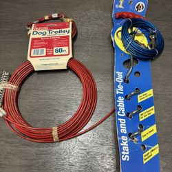 60 ft Vinyl-Coated Overhead Dog Trolley 