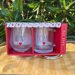 Rae Dunn Wine&Coffee Glass Set