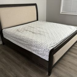 King bed frame and mattress
