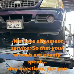 We make alignment for your car, to ask me for prices