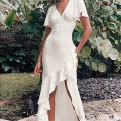 Wedding Dress. Lulus Eternal Bond Dress Medium . White Satin . Wedding Dress . 