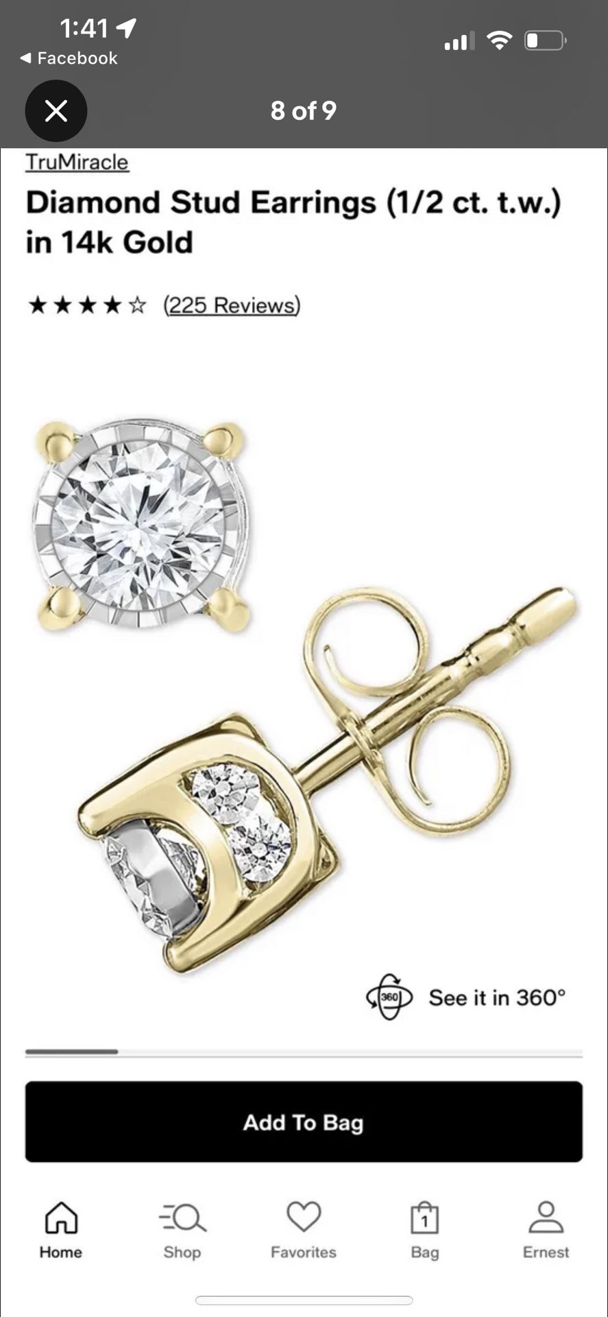 Diamond Stud Earrings (1/2 ct. t.w.) in 14k Gold