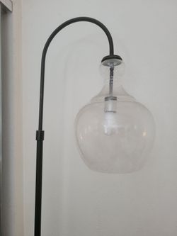 Arc Floor Lamp with Seeded Glass Globe